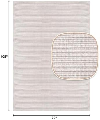 Beverly Rug Easy Jute Off White Rug 6x9 Solid Washable Durable Outdoor Indoor - Image 2