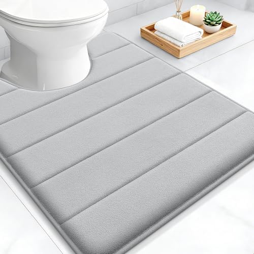 OLANLY Memory Foam Toilet Rugs U Shaped 24x20, Super Soft and Absorbent by OLANLY