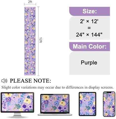 DUKINO 2x12 Washable Runner Rug, Floral Long Runner Rug - Image 2
