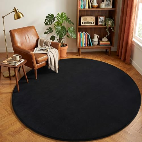 Amearea Black Round Area Rugs 4ft Circle Rugs - Image 7