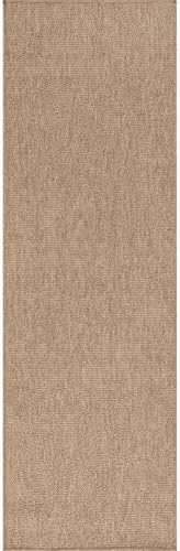 CAMILSON Indoor and Outdoor Runner Rug Natural Solid Boho Woven Design - Image 3