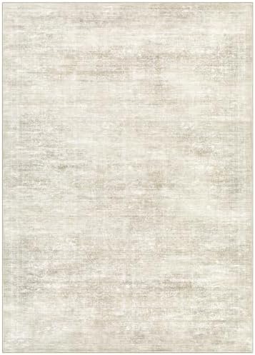 cotiled 6x9 Area Rug for Living Room, Abstract Washable Carpet, Pale Beige - Image 7