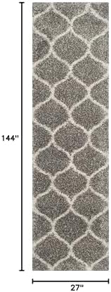 SAFAVIEH Hudson Shag Runner Rug 2'3"x12', Soft Plush Grey & Ivory SGH280B - Image 2