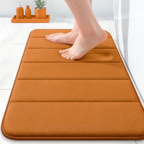 OLANLY Memory Foam Bath Mat 35x16, Super Soft and Absorbent Bathroom Rugs by OLANLY