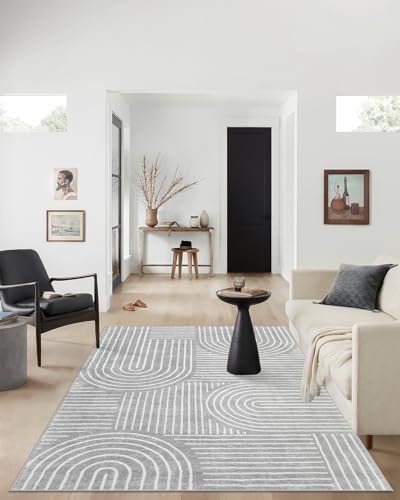 Lahome Abstract Washable Grey Rugs, Soft 4x6 Rugs - Image 5