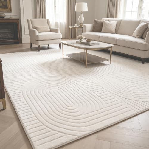 Beige Solid Area Rug 6x9, Washable Rugs by MATIIUICarpet