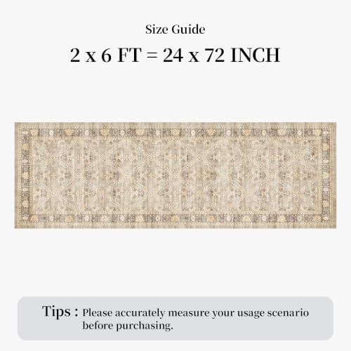 Puino 2x6 Hallway Runner Rug: Washable Non-Slip Boho Kitchen Floor Mat - Image 2