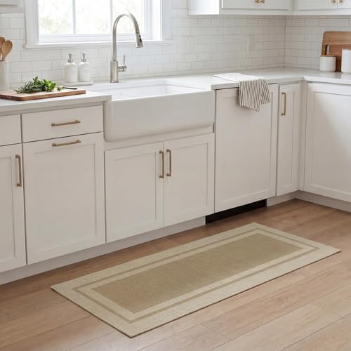 Artoid Mode Beige Absorbent Rectangle Non-Skid Doormat, Home Mats Non Slip - Image 5