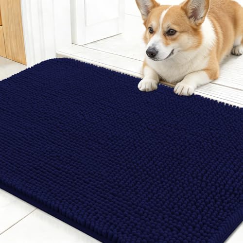 OLANLY Dog Door Mat for Muddy Paws 24x16, Super Absorbent Chenille Mud Mat by OLANLY