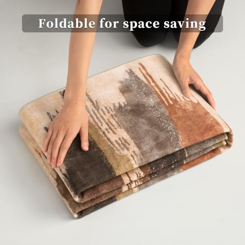 Ciicool 4x6 Area Rug for Living Room, Modern Abstract Washable Carpet Brown - Image 6