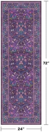 Washable Plum Purple Runner Rug 2x6 - Image 2