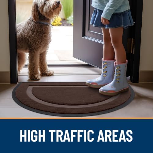 OLANLY Half Circle Front Door Mat Outside 33x21 All-Season Rubber Doormat - Image 7