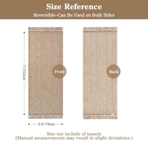 Collive Boho Hallway Runner Rug, 2.6' x 7' Washable Bathroom Mats - Image 2