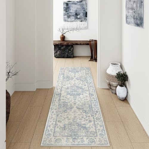 2x5 Blue Neutral Runner Rug - Image 3