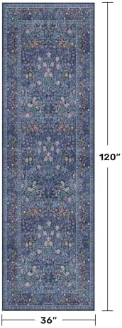 Dark Blue 3x10 Extra Long Wide Runner Rug - Image 2