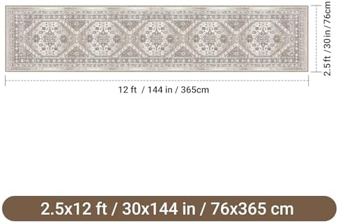 befbee 2'6"x12' Runner Rug for Hallway Washable Non Slip Kitchen Rug - Image 2