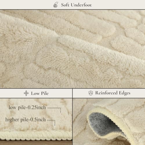 GENIMO Beige Rug 5x7 Washable Area Rugs - Image 5