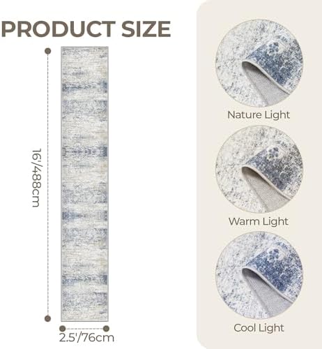 2'6 x 16' Runner Rug Non Slip, Washable Kitchen Rugs - Image 2