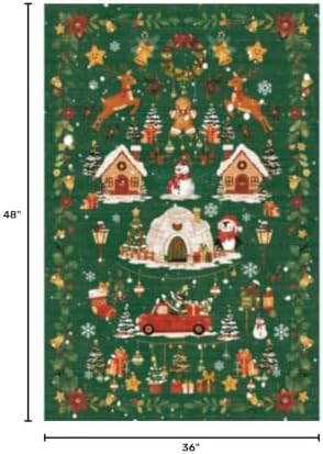 Christmas 3x4 Entryway Area Rugs: Winter Soft Rug - Image 2