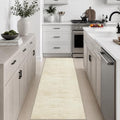 2x6 Washable Runner Rug：Modern Abstract Kitchen Soft Carpet Beige by FXRHLP