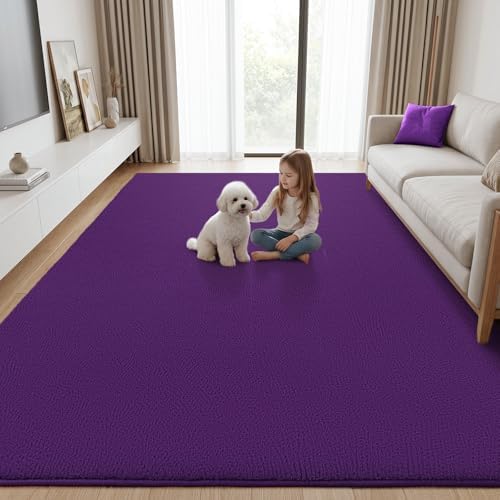 Purple Area Rugs for Living Room Thick Memory Foam Rugs Non-Slip Rug 4x6Ft - Image 2