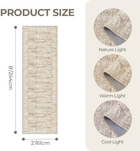 2x8 Runner Rug Non Slip, Washable Hallway Runner Rug - Image 2