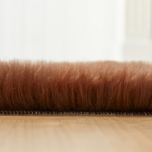 EasyJoy Ultra Soft Fluffy Shaggy Area Rug Faux Fur Rug Chair Cover Seat Pad - Image 5
