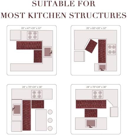 Kitchen Rugs Sets of 2, Non Slip Kitchen Mats - Image 5