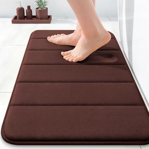 OLANLY Memory Foam Bath Mat 24x16, Super Soft and Absorbent Bathroom Rugs by OLANLY