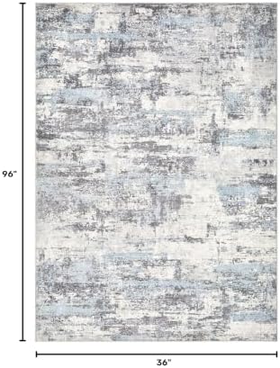 3x8 Runner Rug, Abstract Washable Hallway Rugs - Image 2