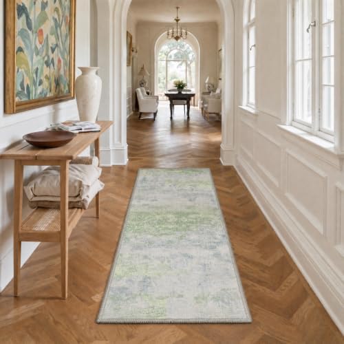 BEIMO 6x9 Area Rug for Bedroom, Light Green Washable Abstract Non Slip Rug - Image 4
