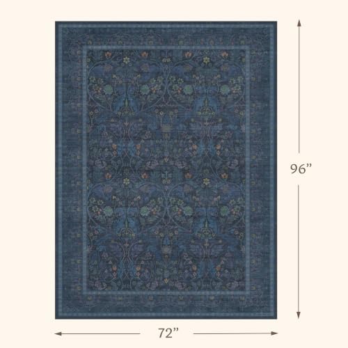 Navy Blue 6x8 Washable Area Rug - Image 2