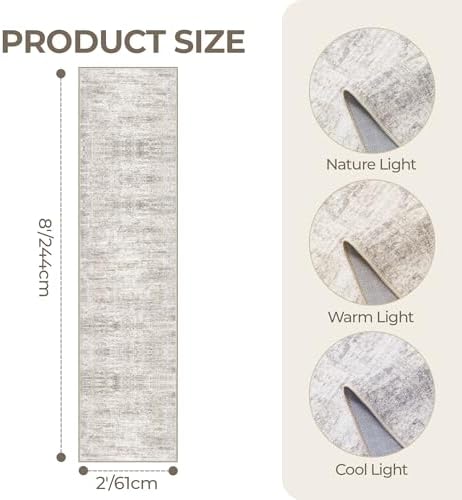 2x8 Runner Rug Non Slip, Washable Hallway Runner Rug - Image 2