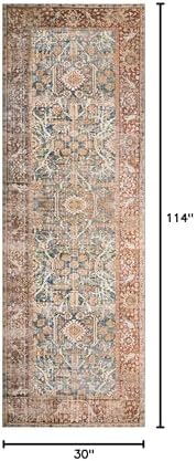 Loloi Layla Ocean/Rust 2'-6" x 9'-6" Runner Rug - Image 2