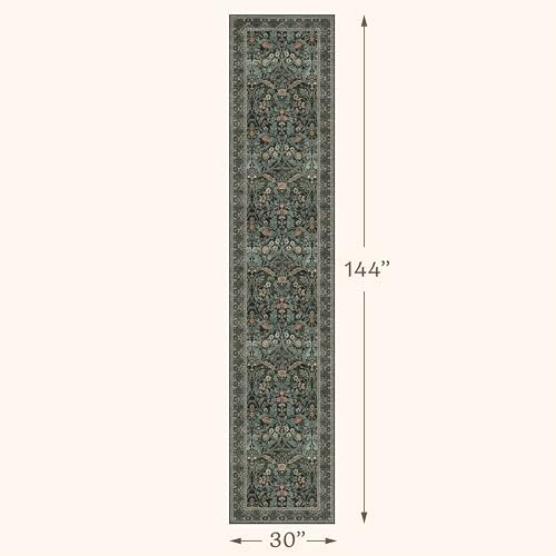 Dark Green 2'6"x12' Long Runner Rugs - Image 2