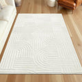 SHACOS Soft Cozy Fluffy Arch Pattern High-Low Pile Area Rugs 6'x9' Large Non by SHACOS