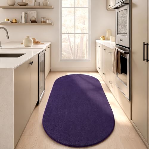 ISEAU Oval Bedroom Rug 2.6x5 Non-Slip Washable Runner - Image 4