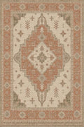 6'x9 Faux Wool Washable Area Rug, Terracotta/Beige by Unknown
