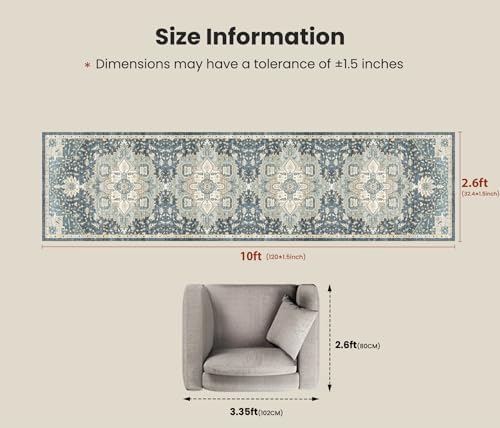 Amada 2'6"x10' Washable Runner Rug - Image 2