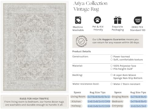 HUGEAR Grey Beige 2x8 Runner Rugs - Image 3