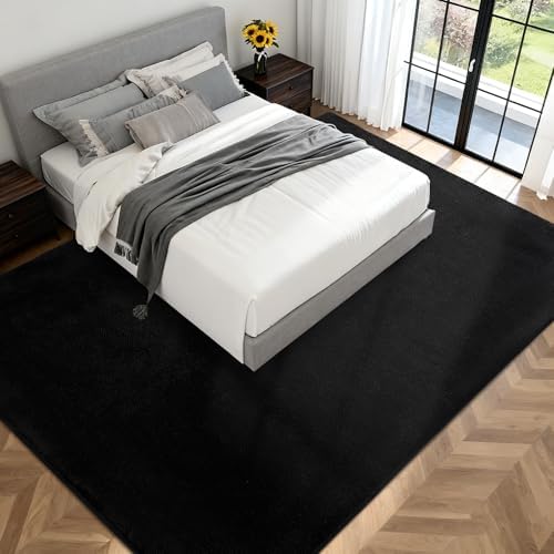Large Area Rugs for Living Room Bedroom 9x12 Black Rug Ultra Soft - Image 2