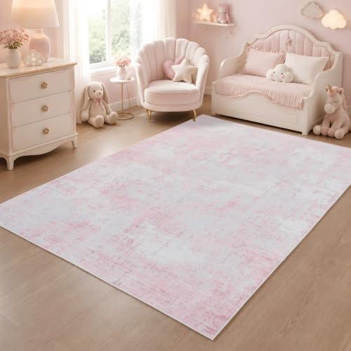 Washable 4'x6' Abstract Area Rug by Unknown