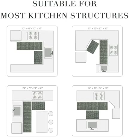 BSICPRO Kitchen Rugs Sets of 2, Non Slip Kitchen Mats - Image 5