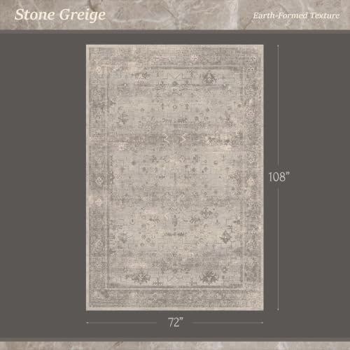 TALANOVA Greige 6x9 Washable Area Rug - Image 2