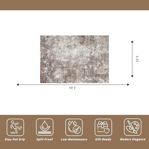 3x5 Washable Entryway Rug – Non-Slip Rubber Backed Small Area Rug - Image 2