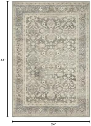 KUTA Vintage 2x3 Rugs for Entryway Washable Kitchen Area Rug Beige - Image 2