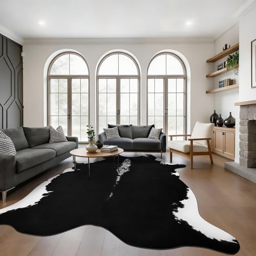 BENRON Faux Cowhide Rug, Cow Print Rug - Image 2