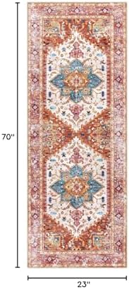 Yamaziot Washable Runner Rug, 2x6 Non-Slip Boho Vintage Hallway Kitchen Rug - Image 2