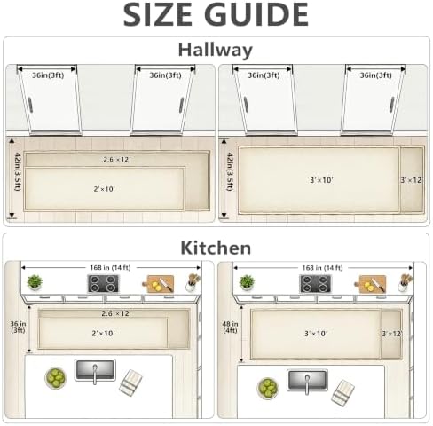 Gray Runner Rug Ultra Non-Slip 2x10 Long Hallway Rugs Washable Modern Tear and - Image 2
