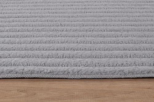 Fluffy Area Rug 4 x 6 Modern Durable Ultra Soft Plush Ribbed Indoor Rugs - Image 6